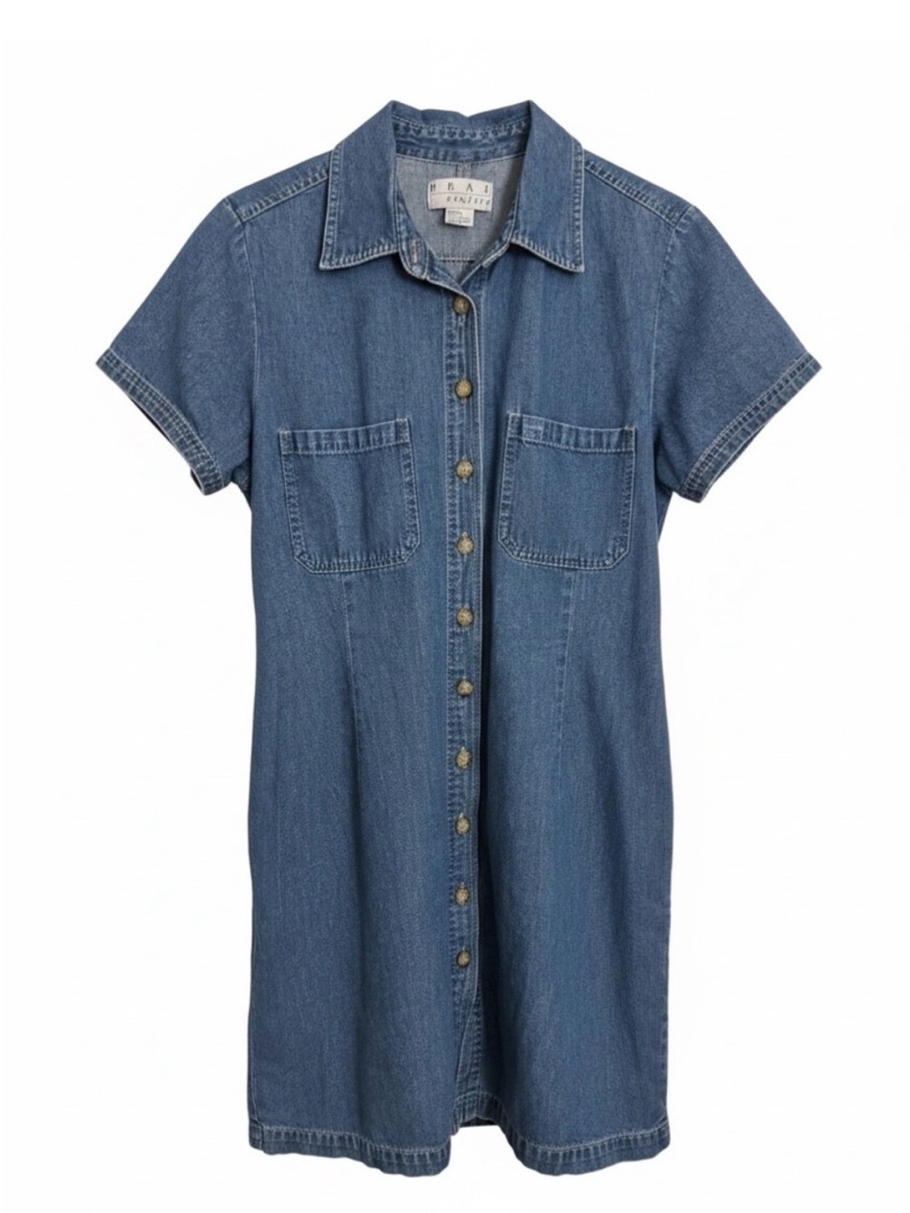 1990's Vintage Real Comfort Denim Shirt Dress Size 12